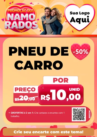Modelo de Cartaz para Cartaz A4 Vertical com o tema Promoção dos Namorados para Auto peças