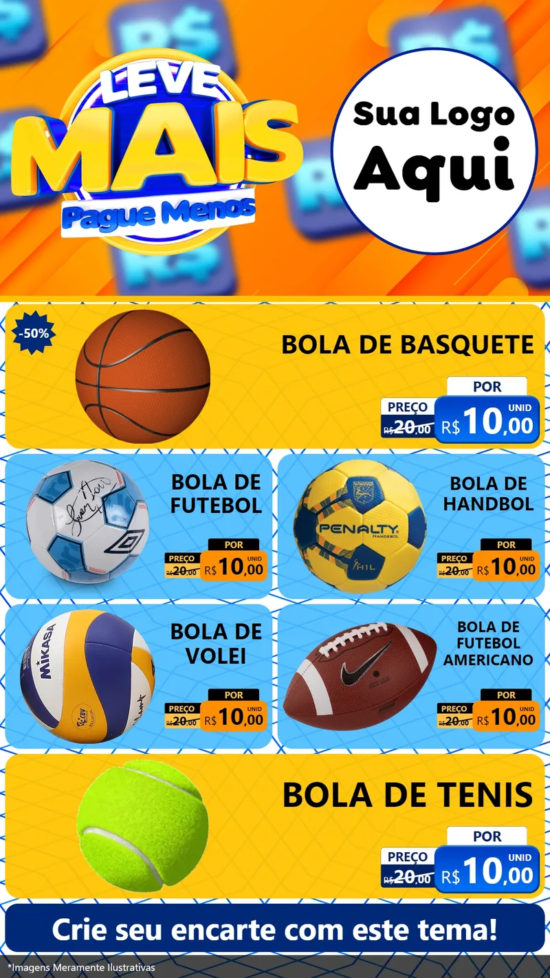 Modelo de TV para TV Vertical com o tema Leve Mais, Pague Menos para Artigos Esportivos