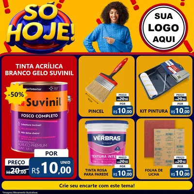 Modelo de Rede Social para Feed Facebook com o tema Só Hoje! para Tintas e Ferramentas