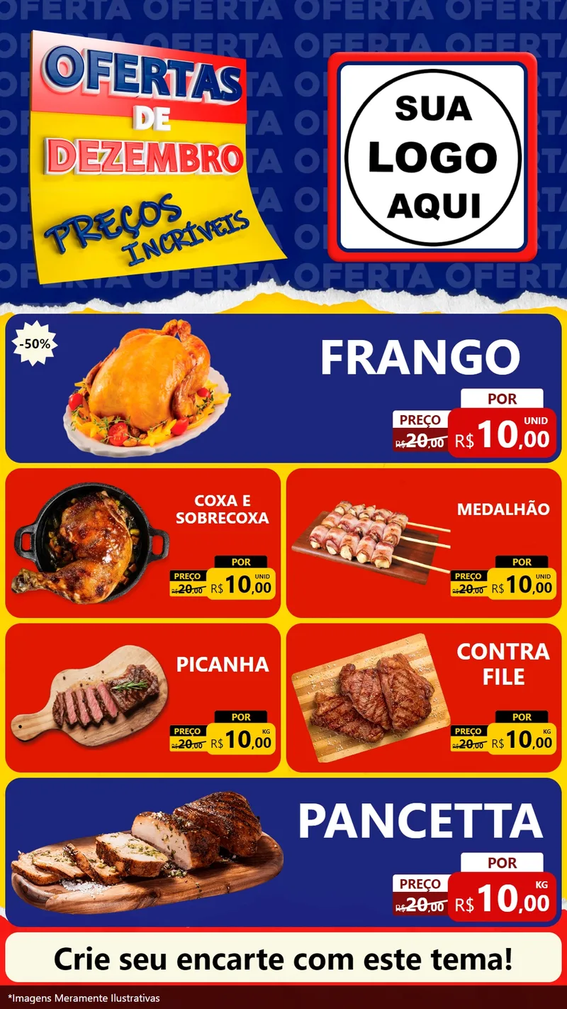 Modelo de TV para TV Vertical com o tema Ofertas de Dezembro - Preços Incríveis para Assados