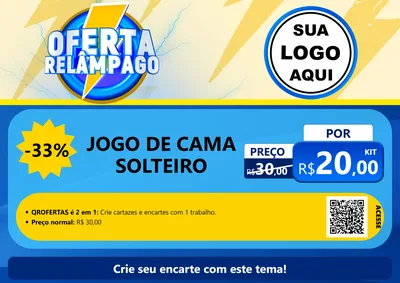 Modelo de Cartaz para Cartaz A4 Horizontal com o tema Oferta Relâmpago para Cama, Mesa e Banho