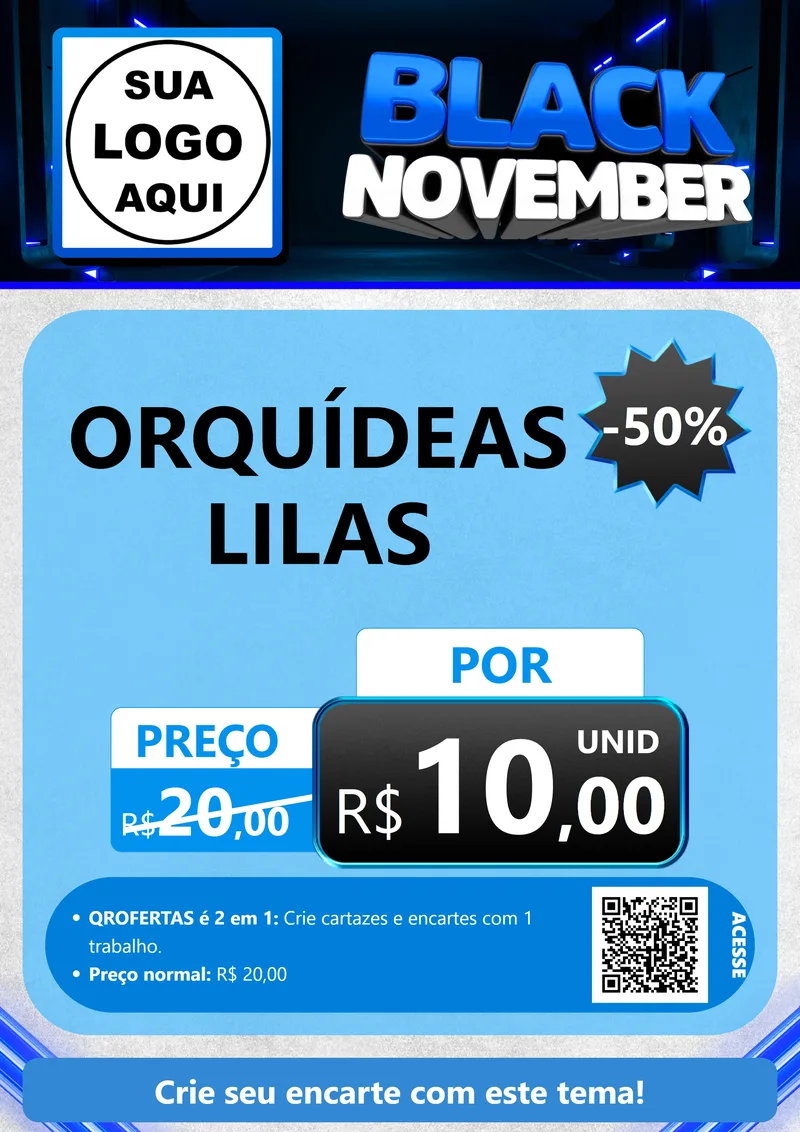 Modelo de Cartaz para Cartaz A4 Vertical com o tema Black November para Floricultura e jardim