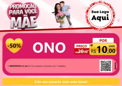 Modelo de Cartaz para Cartaz A4 Horizontal com o tema Promoção Para Você Mãe para Óticas