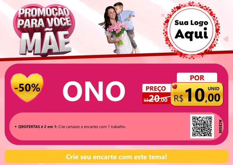 Modelo de Cartaz para Cartaz A4 Horizontal com o tema Promoção Para Você Mãe para Óticas