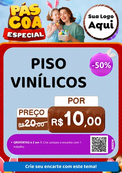 Modelo de Cartaz para Cartaz A4 Vertical com o tema Páscoa Especial para Material para Construção