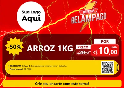 Modelo de Cartaz para Cartaz A4 Horizontal com o tema Ofertas Relâmpago para Supermercado