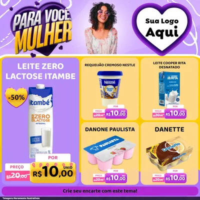 Modelo de Rede Social para Feed Facebook com o tema Para Você, Mulher para Frios e Laticínios