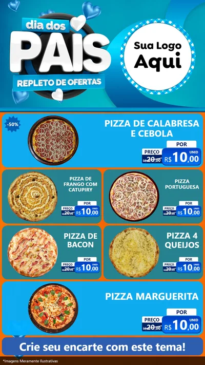 Modelo de TV para TV Vertical com o tema Dia Dos Pais Repleto de Ofertas para Pizzaria