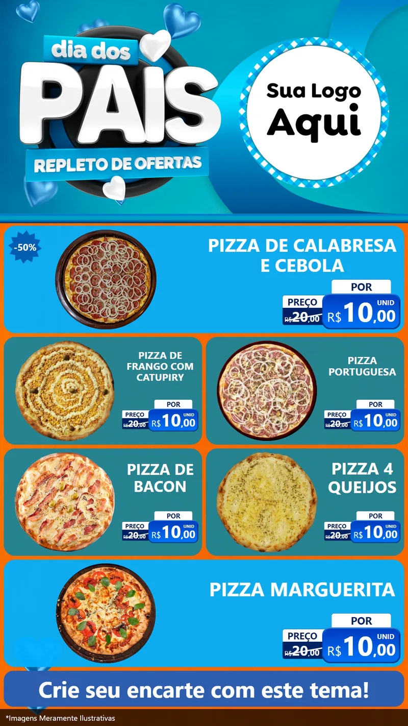 Modelo de TV para TV Vertical com o tema Dia Dos Pais Repleto de Ofertas para Pizzaria