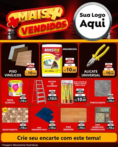 Modelo de Rede Social para Feed Instagram com o tema Mais Vendidos para Material para Construção