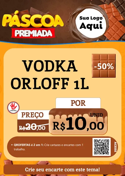 Modelo de Cartaz para Cartaz A4 Vertical com o tema Páscoa Premiada para Distribuidora de bebidas