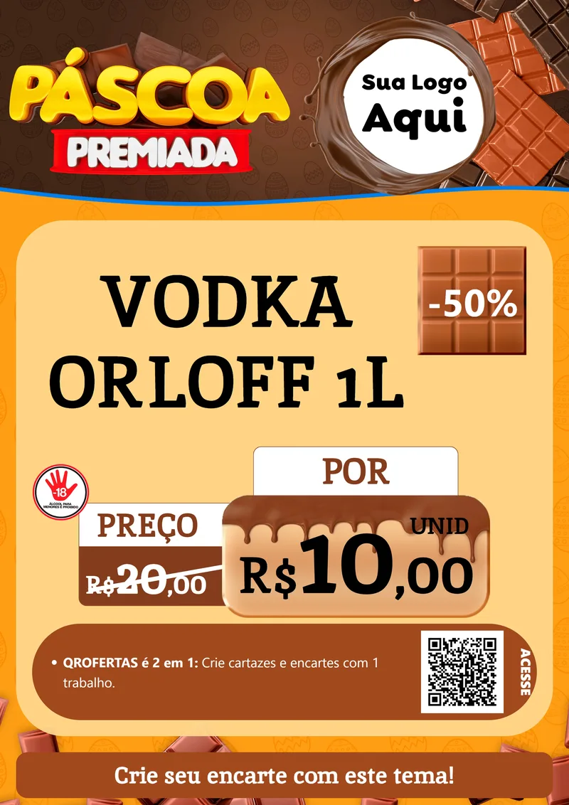 Modelo de Cartaz para Cartaz A4 Vertical com o tema Páscoa Premiada para Distribuidora de bebidas