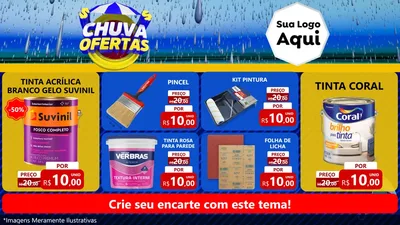 Modelo de TV para TV Horizontal com o tema Chuva de Ofertas para Tintas e Ferramentas
