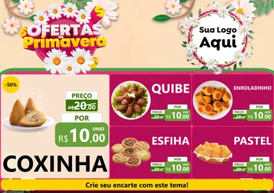 Modelo de Encarte para Encarte A4 Horizontal com o tema Ofertas de Primavera para Salgadaria