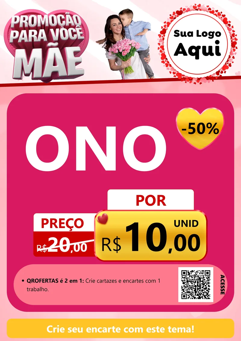 Modelo de Cartaz para Cartaz A4 Vertical com o tema Promoção Para Você Mãe para Óticas