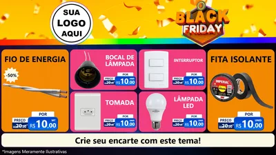 Modelo de TV para TV Horizontal com o tema Black Friday para Materiais Elétricos