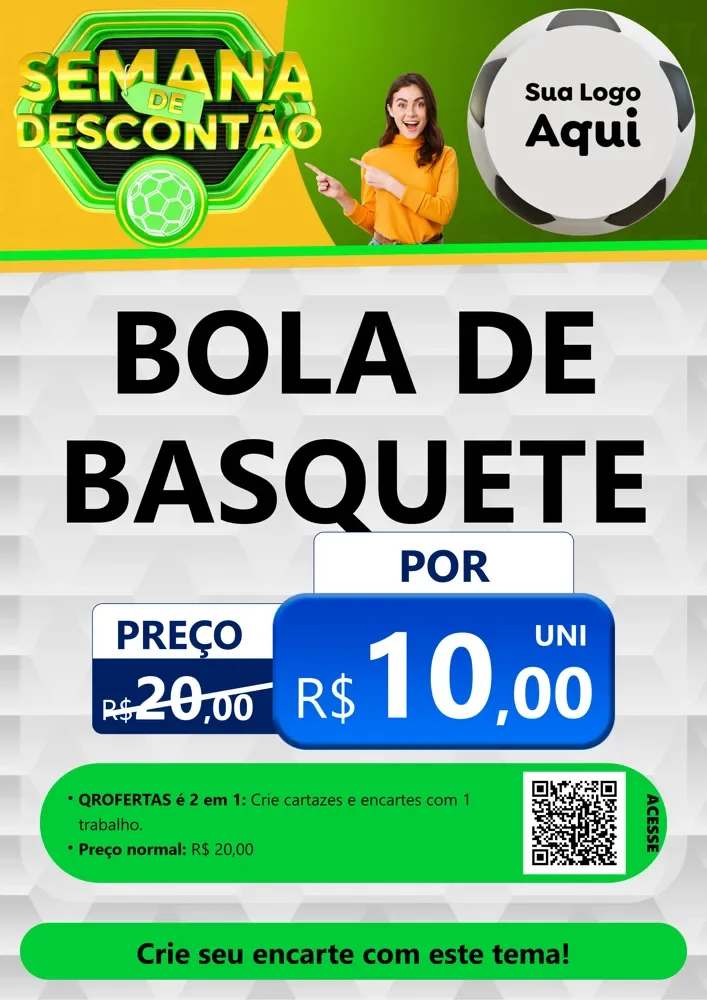 Modelo de Cartaz para Cartaz A4 Vertical com o tema Semana de Descontão - Copa para Artigos Esportivos