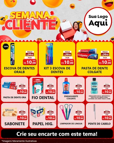 Modelo de Rede Social para Feed Instagram com o tema Semana do Cliente para Higiene Pessoal