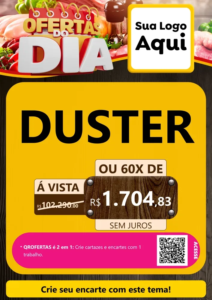 Modelo de Cartaz para Cartaz A4 Vertical com o tema Ofertas do Dia para Concessionaria de Carros