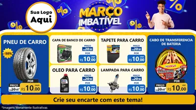 Modelo de TV para TV Horizontal com o tema Março Imbatível para Auto peças