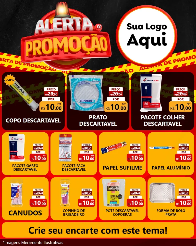 Modelo de Rede Social para Feed Instagram com o tema Alerta de Promoção para Embalagens