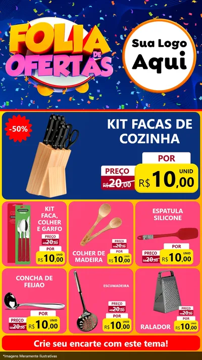 Modelo de Rede Social para Stories com o tema Folia de Ofertas para Utilidades Domésticas