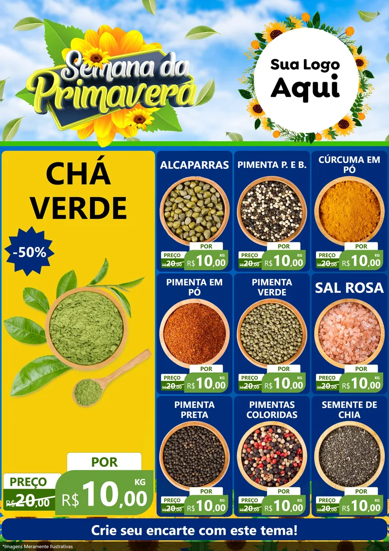 Modelo de Encarte para Encarte A4 Vertical com o tema Semana da Primavera para Produtos Naturais