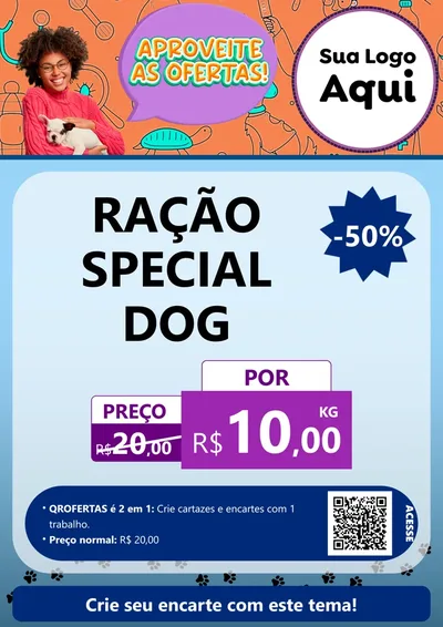 Modelo de Cartaz para Cartaz A4 Vertical com o tema Aproveite As Ofertas - Pet Shop para Pet Shop