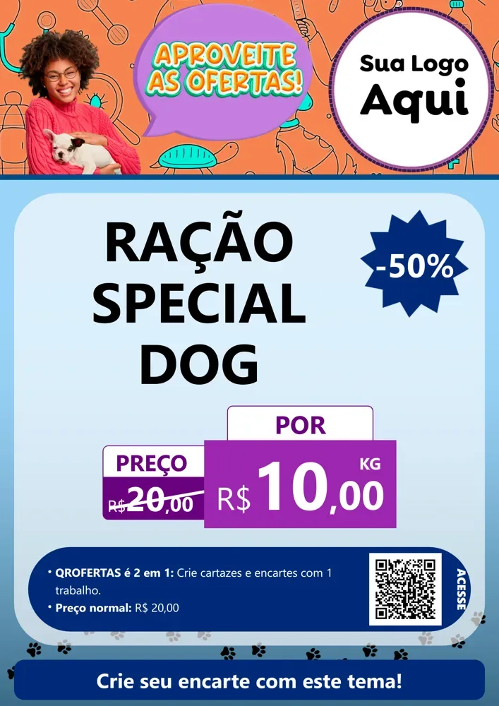 Modelo de Cartaz para Cartaz A4 Vertical com o tema Aproveite As Ofertas - Pet Shop para Pet Shop