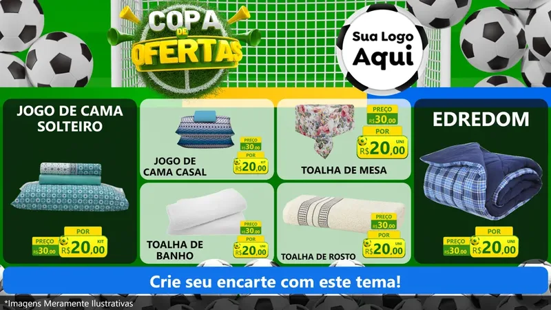 Modelo de TV para TV Horizontal com o tema Copa De Ofertas para Cama, Mesa e Banho