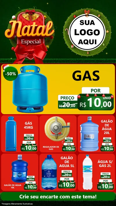 Modelo de Rede Social para Stories com o tema Natal Especial para Água e gás