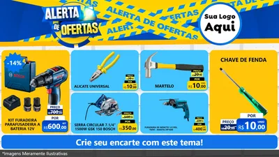 Modelo de TV para TV Horizontal com o tema Alerta de Ofertas para Maquinas e Ferramentas