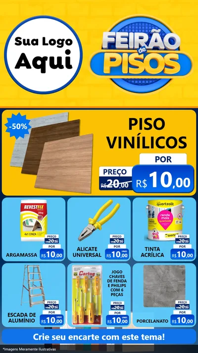 Modelo de Rede Social para Stories com o tema Feirão de Pisos para Material para Construção