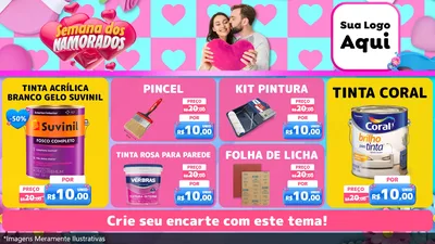 Modelo de TV para TV Horizontal com o tema Semana dos Namorados para Tintas e Ferramentas