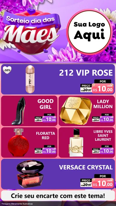 Modelo de TV para TV Vertical com o tema Sorteio Dia das Mães para Perfumes