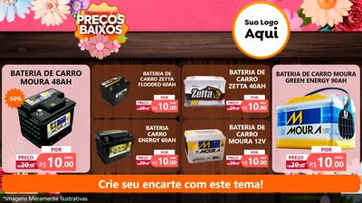 Modelo de TV para TV Horizontal com o tema Primavera de Preços Baixos para Baterias Elétricas