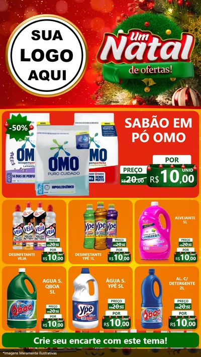 Modelo de Rede Social para Stories com o tema Um Natal de Ofertas para Produtos de Limpeza