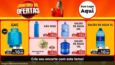 Modelo de TV para TV Horizontal com o tema Janeiro de Ofertas para Água e gás
