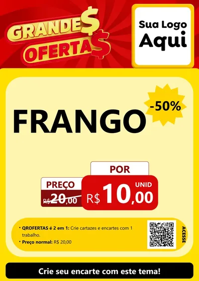 Modelo de Cartaz para Cartaz A4 Vertical com o tema Grandes Ofertas para Assados