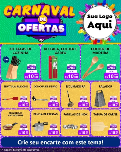 Modelo de Rede Social para Feed Instagram com o tema Carnaval de Ofertas para Utilidades Domésticas