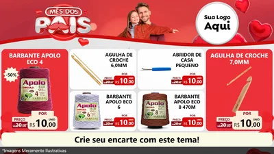 Modelo de TV para TV Horizontal com o tema Mês dos Pais para Armarinho e Aviamentos