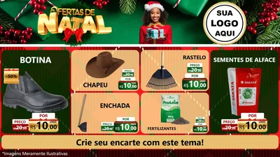 Modelo de TV para TV Horizontal com o tema Ofertas de Natal para Agropecuária