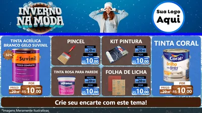 Modelo de TV para TV Horizontal com o tema Inverno na Moda para Tintas e Ferramentas