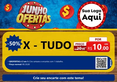 Modelo de Cartaz para Cartaz A4 Horizontal com o tema Junho de Ofertas para Hamburgueria
