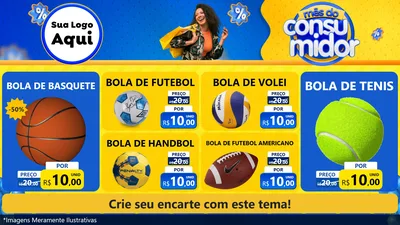 Modelo de TV para TV Horizontal com o tema Mês do Consumidor para Artigos Esportivos