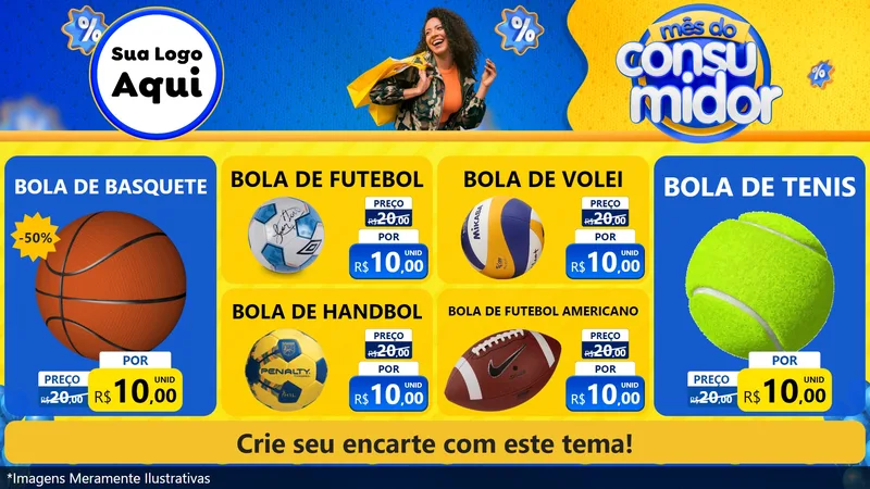 Modelo de TV para TV Horizontal com o tema Mês do Consumidor para Artigos Esportivos