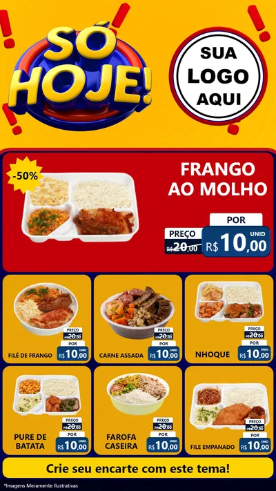 Modelo de Rede Social para Stories com o tema Só Hoje! para Restaurante