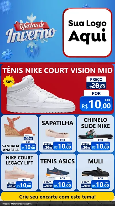 Modelo de Rede Social para Stories com o tema Ofertas de Inverno para Calçados