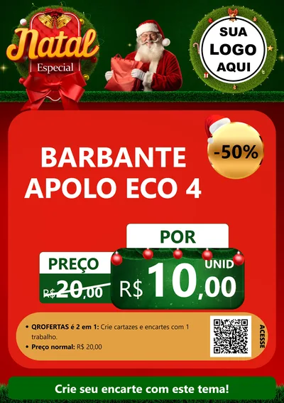 Modelo de Cartaz para Cartaz A4 Vertical com o tema Natal Especial para Armarinho e Aviamentos