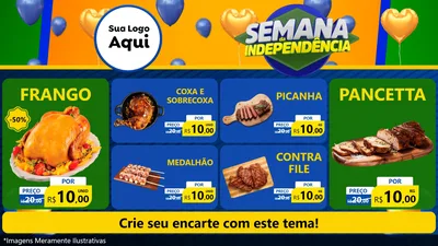Modelo de TV para TV Horizontal com o tema Semana da Independência para Assados
